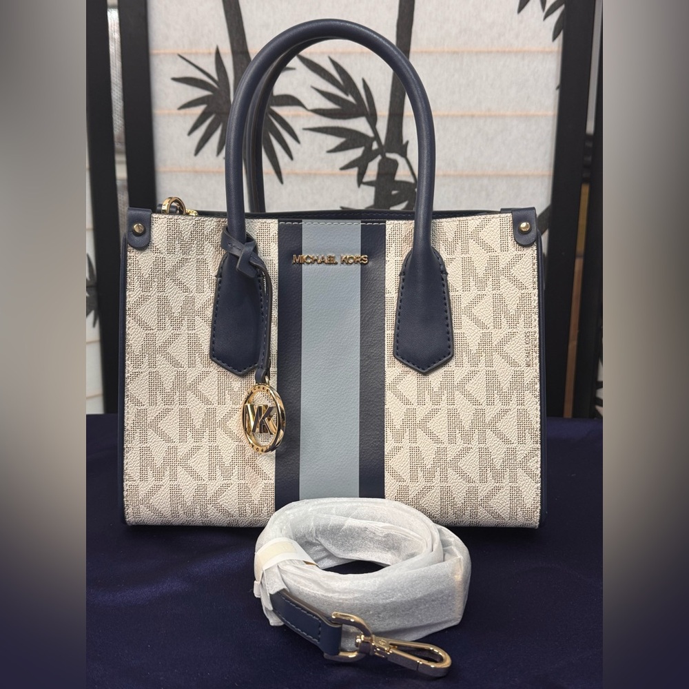 Michael Kors Stripe Satchel Crossbody Bag